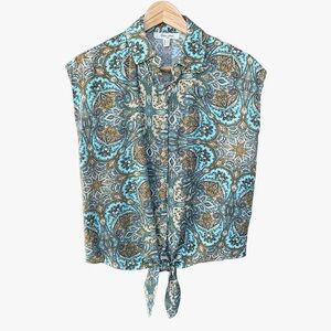 **SOLD** Adorable summer blouse! Haver & Blair London, sleeveless, tie at waist